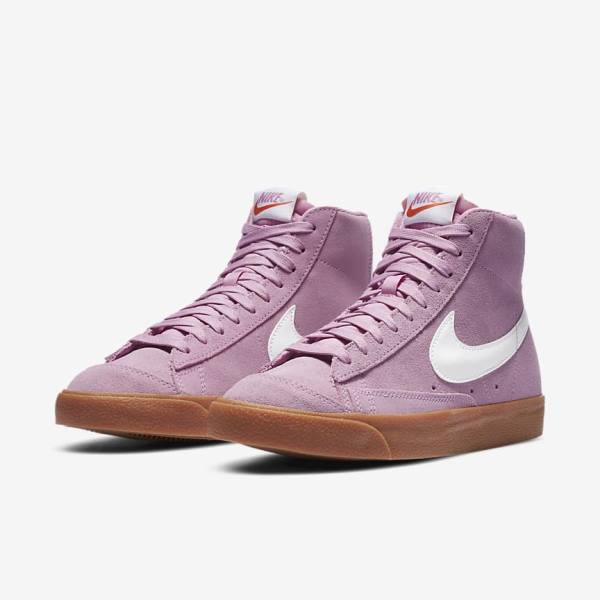 Women's Nike Blazer Mid 77 Trainers Pink / Brown / Orange / White | NK643PVE