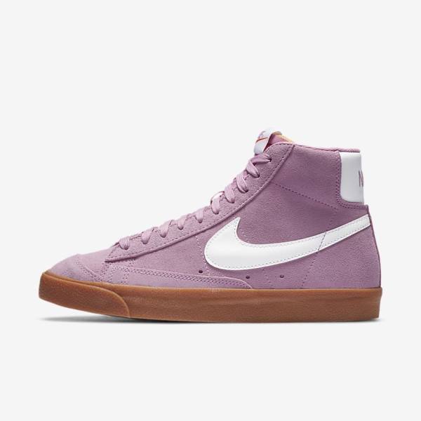 Women\'s Nike Blazer Mid 77 Trainers Pink / Brown / Orange / White | NK643PVE