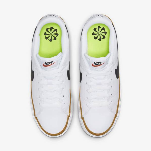 Women's Nike Court Legacy Next Nature Trainers White / Orange / Black | NK736EGP