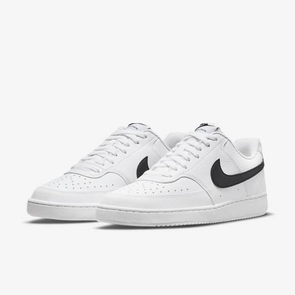 Women's Nike Court Vision Low Next Nature Trainers White / Black | NK294ETN