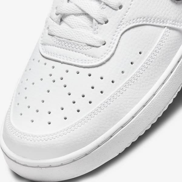 Women's Nike Court Vision Low Next Nature Trainers White / Black | NK294ETN