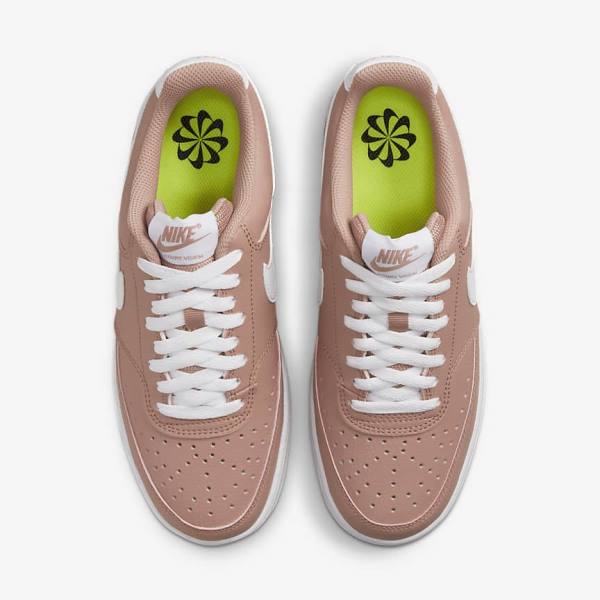 Women's Nike Court Vision Low Next Nature Trainers Rose / Black / White | NK892JGH