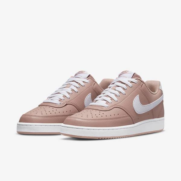 Women's Nike Court Vision Low Next Nature Trainers Rose / Black / White | NK892JGH