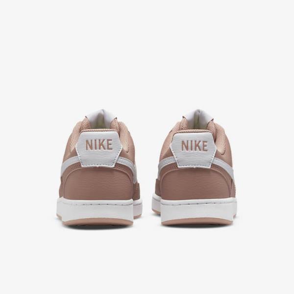 Women's Nike Court Vision Low Next Nature Trainers Rose / Black / White | NK892JGH