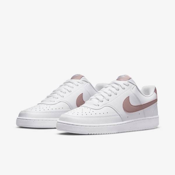 Women's Nike Court Vision Low Next Nature Trainers White / Pink | NK981BDM