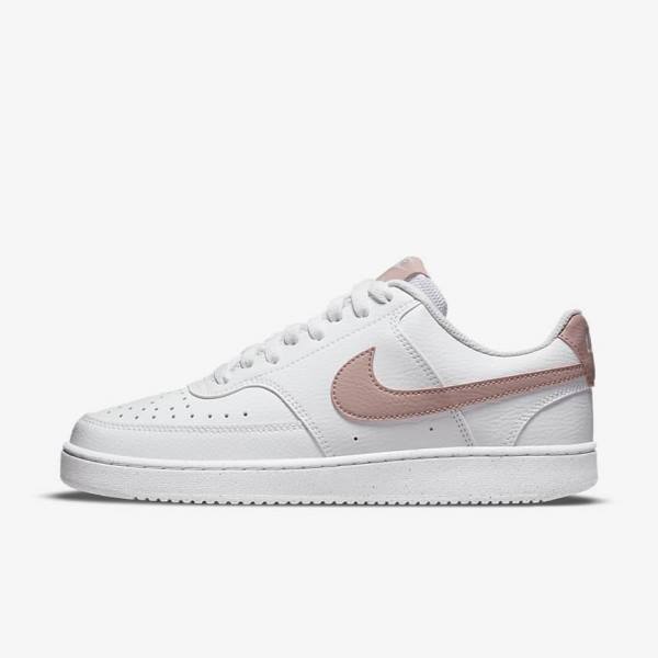 Women\'s Nike Court Vision Low Next Nature Trainers White / Pink | NK981BDM