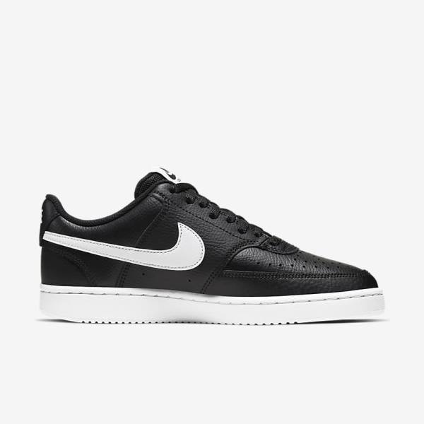 Women's Nike Court Vision Low Trainers Black / White | NK689DGF