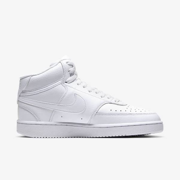 Women's Nike Court Vision Mid Trainers White | NK287MJT