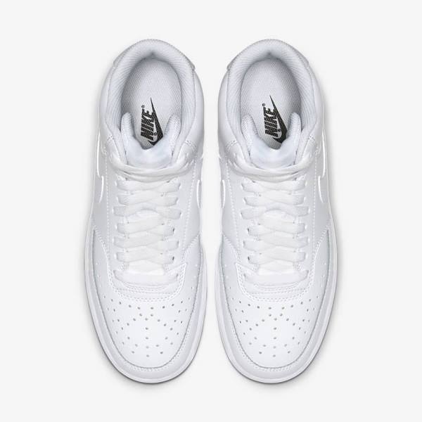 Women's Nike Court Vision Mid Trainers White | NK287MJT