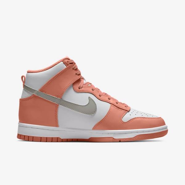 Women's Nike Dunk High Trainers Red / White / Light | NK861RVB