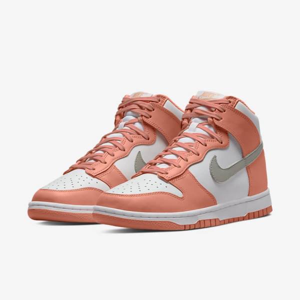 Women's Nike Dunk High Trainers Red / White / Light | NK861RVB