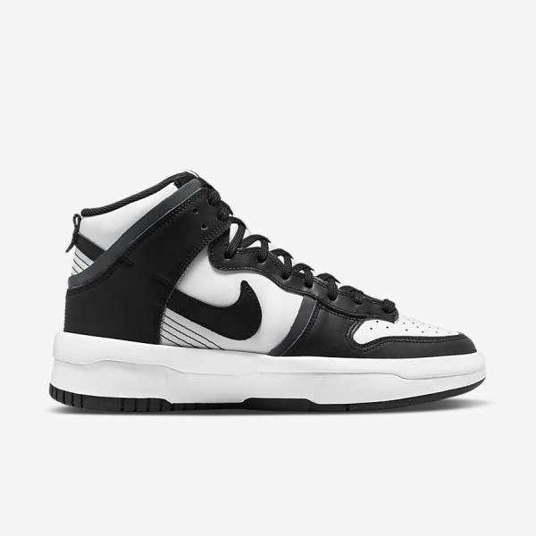 Women's Nike Dunk High Up Trainers White / Dark Grey / Black | NK093GQV