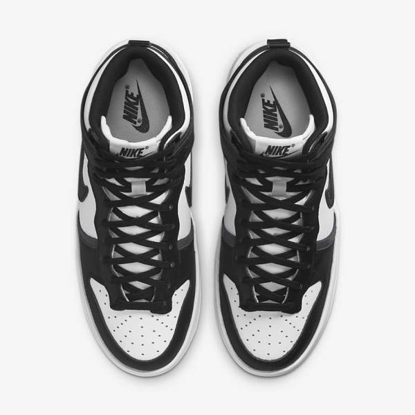 Women's Nike Dunk High Up Trainers White / Dark Grey / Black | NK093GQV