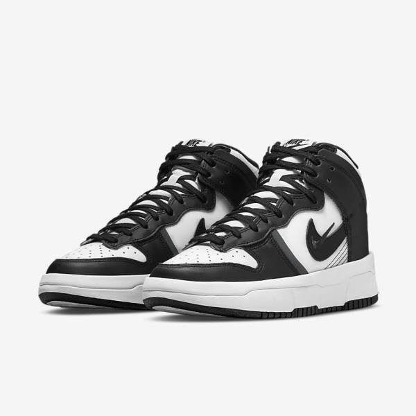 Women's Nike Dunk High Up Trainers White / Dark Grey / Black | NK093GQV