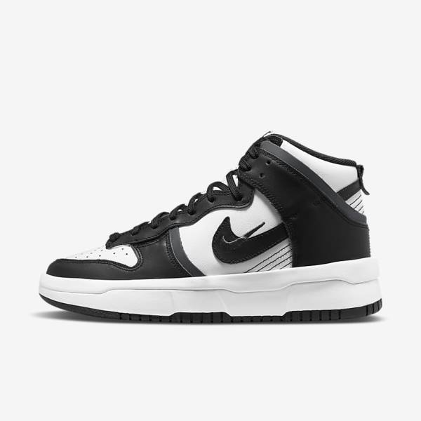 Women\'s Nike Dunk High Up Trainers White / Dark Grey / Black | NK093GQV