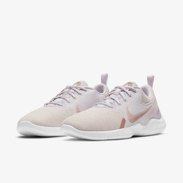 Women's Nike Flex Experience Run 10 Road Running Shoes Light Purple / White / Metal Red Brown | NK012HXU