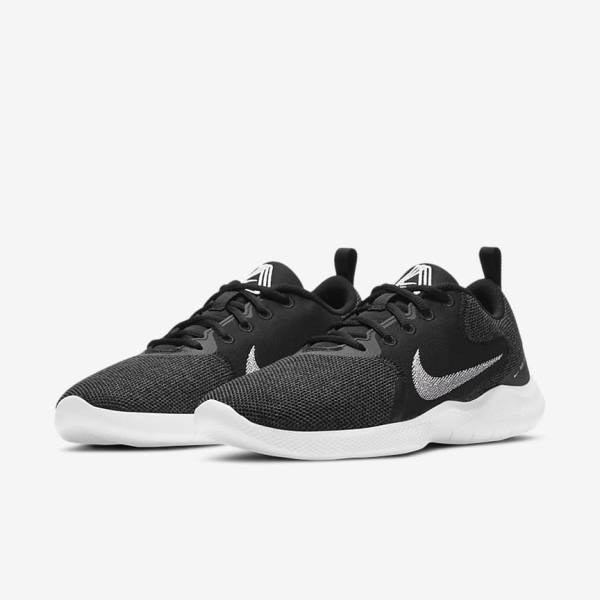 Women's Nike Flex Experience Run 10 Road Running Shoes Black / Dark Grey / White | NK602FBP