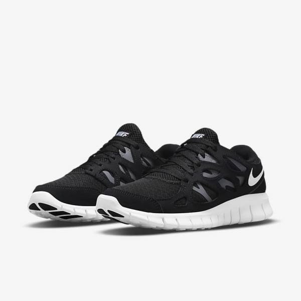 Women's Nike Free Run 2 Trainers Black / Dark Grey / White | NK627UKS