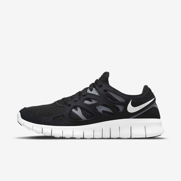 Women\'s Nike Free Run 2 Trainers Black / Dark Grey / White | NK627UKS