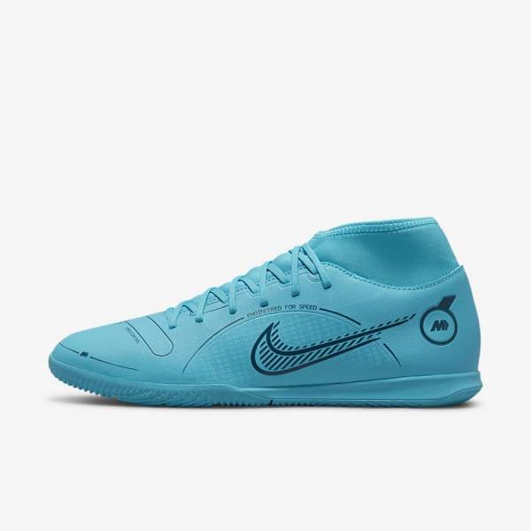 Women\'s Nike Mercurial Superfly 8 Club IC Indoor Court Football Shoes Blue / Orange | NK084KHO