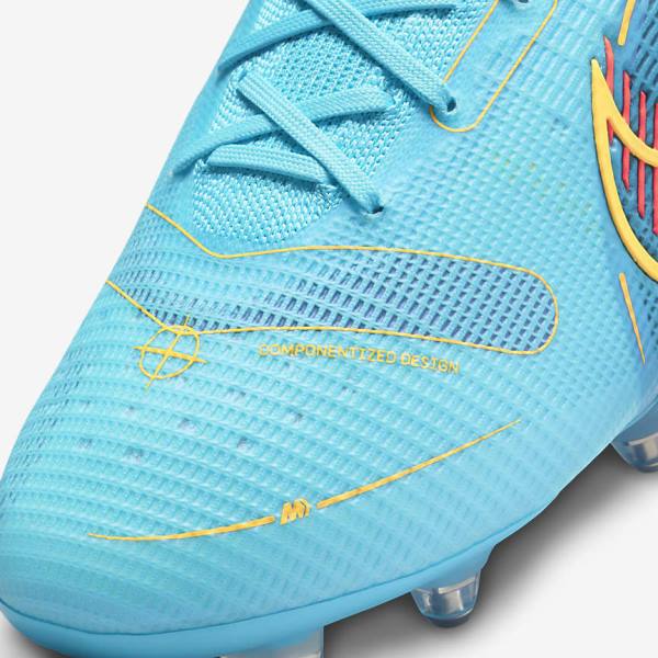 Women's Nike Mercurial Superfly 8 Elite SG-PRO Anti-Clog Traction Soft-Ground Football Shoes Blue / Orange | NK967TCG