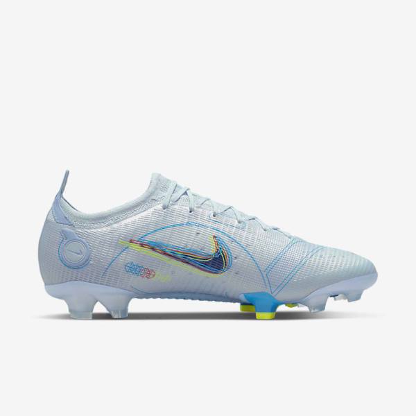 Women's Nike Mercurial Vapor 14 Elite FG Firm-Grounds Football Shoes Grey / Light Blue / Blue | NK427KMP