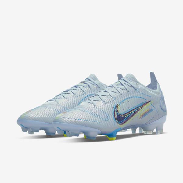 Women's Nike Mercurial Vapor 14 Elite FG Firm-Grounds Football Shoes Grey / Light Blue / Blue | NK427KMP