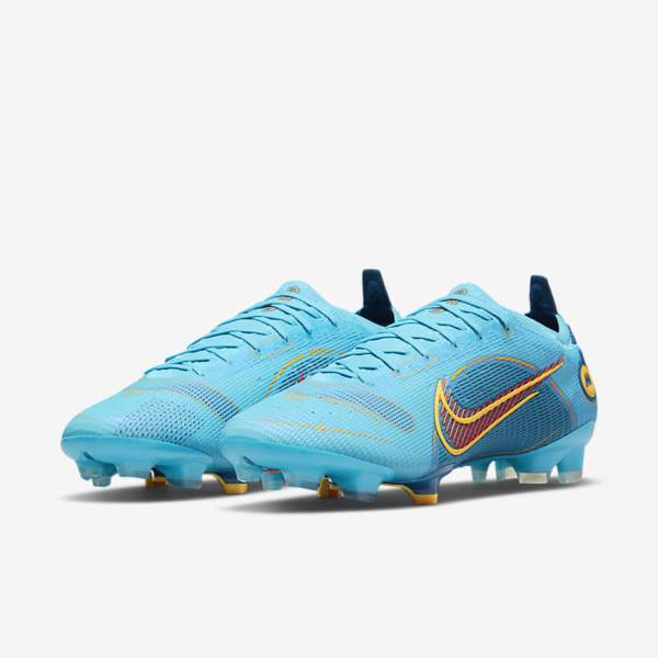 Women's Nike Mercurial Vapor 14 Elite FG Firm-Grounds Football Shoes Blue / Orange | NK892LFT