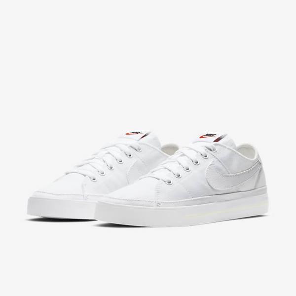 Women's Nike NikeCourt Legacy Canvas Trainers White | NK104VBU