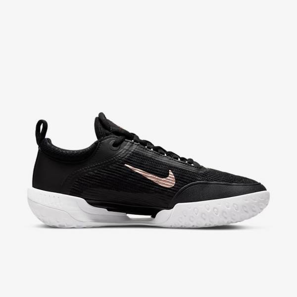 Women's Nike NikeCourt Zoom NXT Hard Court Tennis Shoes Black / White / Metal Red Brown | NK685RYD