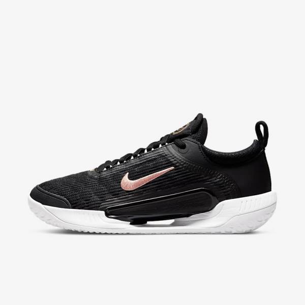 Women\'s Nike NikeCourt Zoom NXT Hard Court Tennis Shoes Black / White / Metal Red Brown | NK685RYD