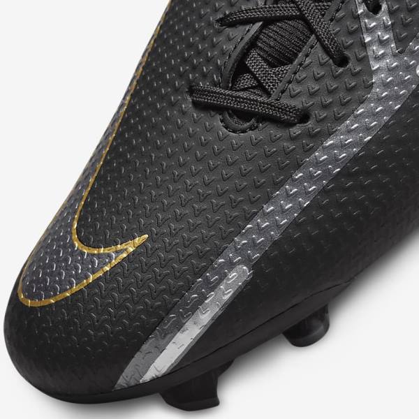 Women's Nike Phantom GT2 Academy Dynamic Fit MG Multi-Ground Football Shoes Black / Metal Gold / Dark Grey / Metal Dark Grey | NK238JPD