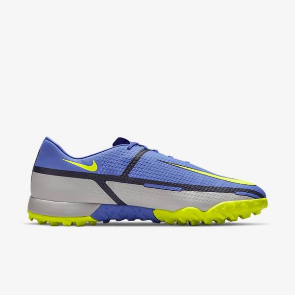 Women's Nike Phantom GT2 Academy TF Turf Football Shoes Blue / Grey | NK920XTM