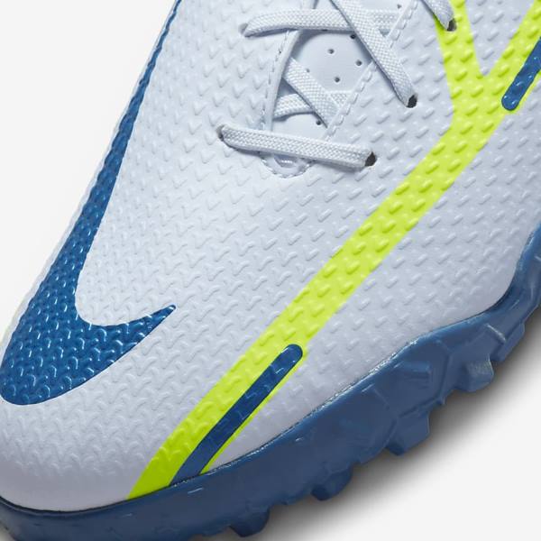 Women's Nike Phantom GT2 Academy TF Turf Football Shoes Grey / Light Blue / Dark Blue | NK973PDF