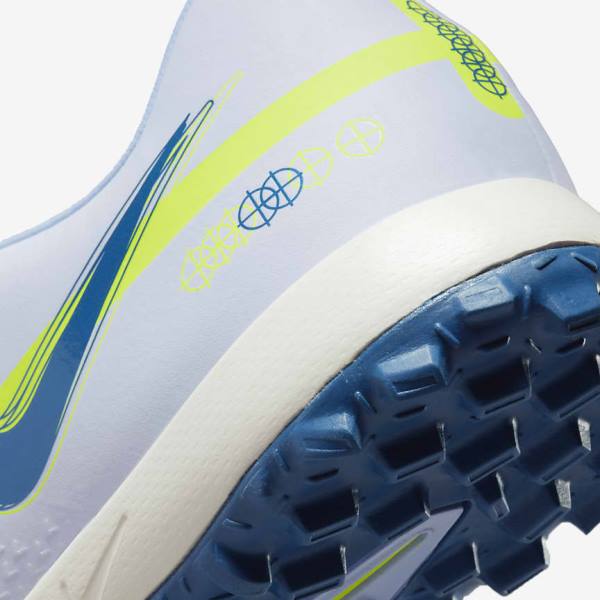 Women's Nike Phantom GT2 Academy TF Turf Football Shoes Grey / Light Blue / Dark Blue | NK973PDF