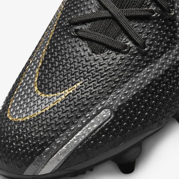 Women's Nike Phantom GT2 Elite SG-Pro AC Soft-Ground Football Shoes Black / Metal Gold / Metal Silver / Metal Dark Grey | NK180PEW