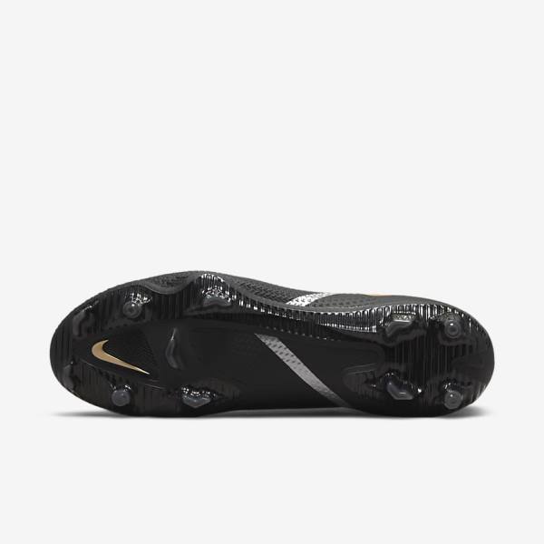 Women's Nike Phantom GT2 Pro Dynamic Fit FG Firm-Ground Football Shoes Black / Metal Gold / Metal Silver / Metal Dark Grey | NK247PWK