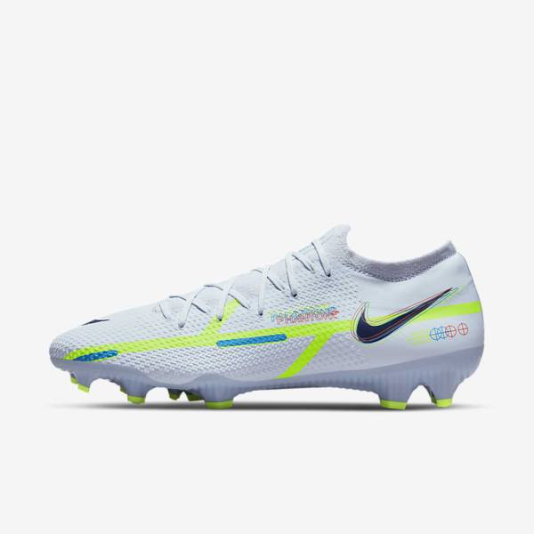 Women\'s Nike Phantom GT2 Pro FG Firm-Ground Football Shoes Grey / Light Blue | NK547SKQ