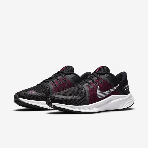 Women's Nike Quest 4 Road Running Shoes Black / Dark Grey / White | NK105GTR