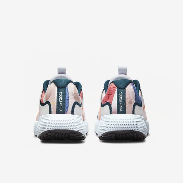 Women's Nike React Escape Run Road Running Shoes White / Blue / Black / Pink | NK835THG