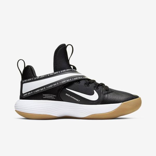 Women's Nike React HyperSet Indoor Court Training Shoes Black / Light Brown / White | NK869HEQ