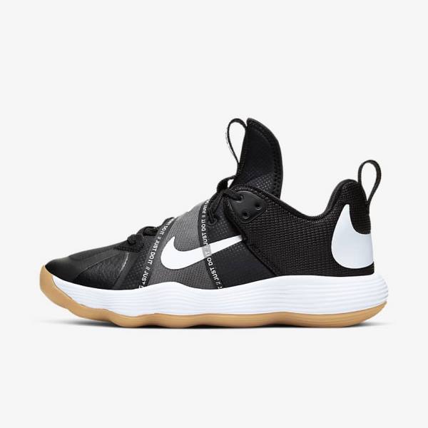 Women\'s Nike React HyperSet Indoor Court Training Shoes Black / Light Brown / White | NK869HEQ