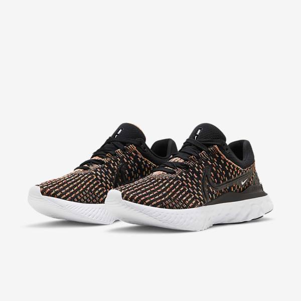 Women's Nike React Infinity Run Flyknit 3 Road Running Shoes Black / Blue / Pink / White | NK203AFX