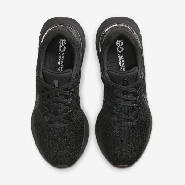 Women's Nike React Infinity Run Flyknit 3 Road Running Shoes Black | NK895LTW