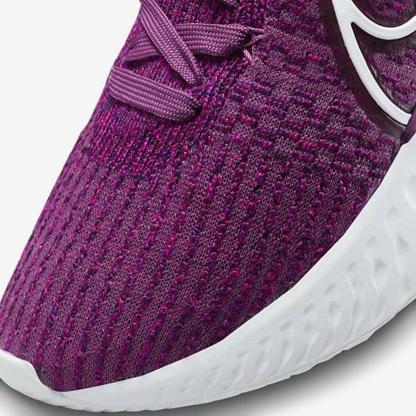 Women's Nike React Infinity Run Flyknit 3 Road Running Shoes Light Burgundy / Pink / White | NK974CKU