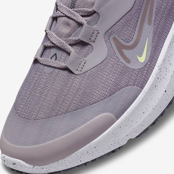 Women's Nike React Miler 2 Shield Weatherised Road Running Shoes Grey / Orange / Purple | NK427UDW