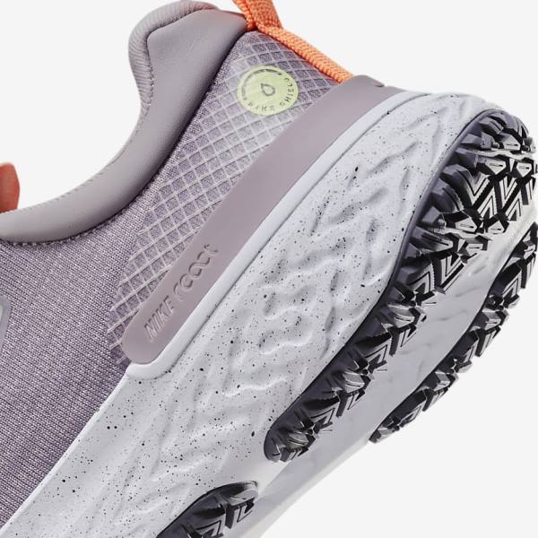 Women's Nike React Miler 2 Shield Weatherised Road Running Shoes Grey / Orange / Purple | NK427UDW