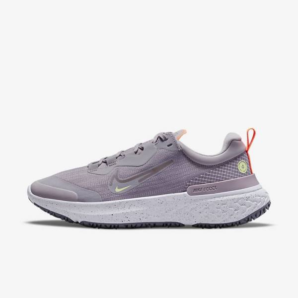 Women\'s Nike React Miler 2 Shield Weatherised Road Running Shoes Grey / Orange / Purple | NK427UDW