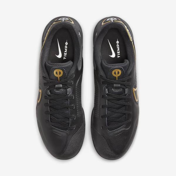 Women's Nike React Tiempo Legend 9 Pro IC Indoor-Court Football Shoes Black / Dark Grey / Metal Gold / Metal Dark Grey | NK291VAS