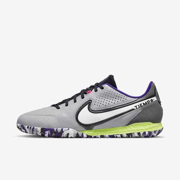 Women\'s Nike React Tiempo Legend 9 Pro IC Indoor-Court Football Shoes Light Grey / White | NK902DXN